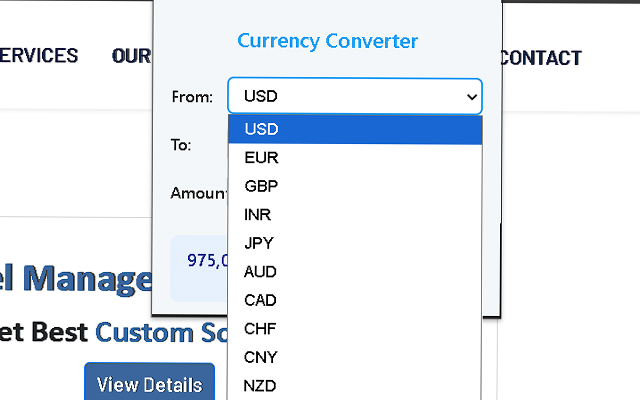Simple Currency Converter Chrome Extension | Open Context Menu on Product